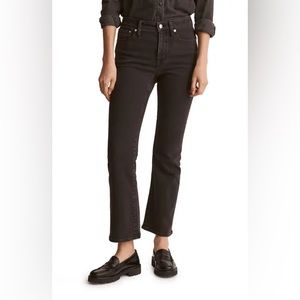 Madewell Bootcut Kick Crop Black Jeans High Waist 25 Cali Demi Boog